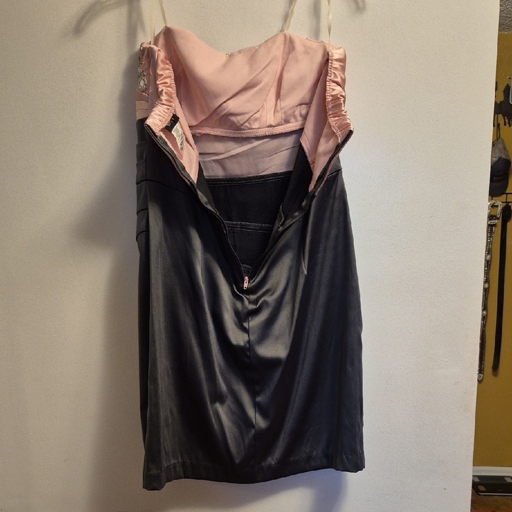 Teeze Me Pink and Gray Strapless Sheath Dress for Cocktail - Picture 8 of 9